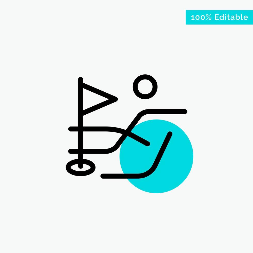 Ball Field Golf Sport turquoise highlight circle point Vector icon