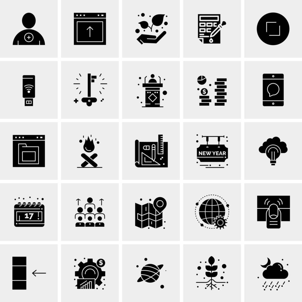 25 iconos de negocios universales vector ilustración de icono creativo para usar en proyectos relacionados con la web y dispositivos móviles