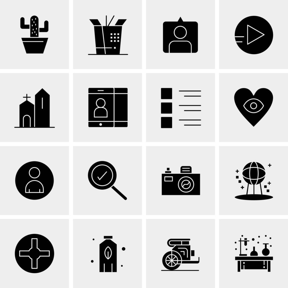 16 iconos de negocios universales vector ilustración de icono creativo para usar en proyectos relacionados con la web y dispositivos móviles