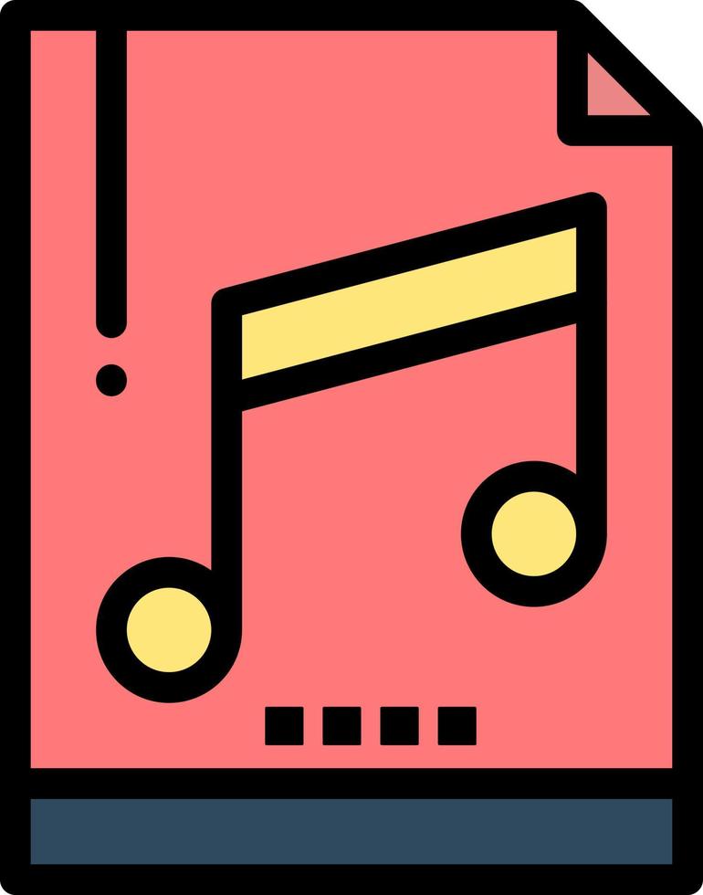 Audio Computer File Mp3 Sample  Flat Color Icon Vector icon banner Template