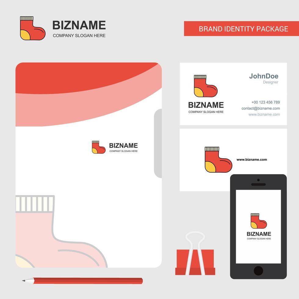 Socks Business Logo File Cover Visiting Card and Mobile App Design Vector Illustration