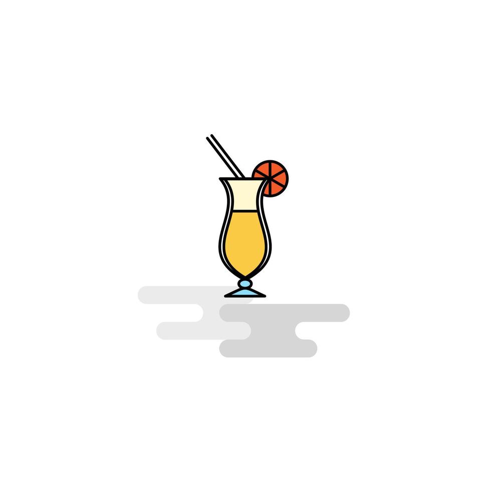 Flat Juice glass Icon Vector