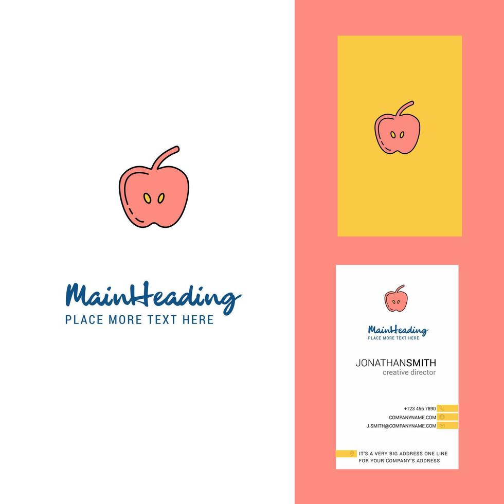 Apple Creative Logo and business card vertical Design Vector