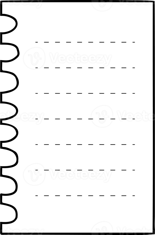folha de caderno. rabisco desenhado à mão png