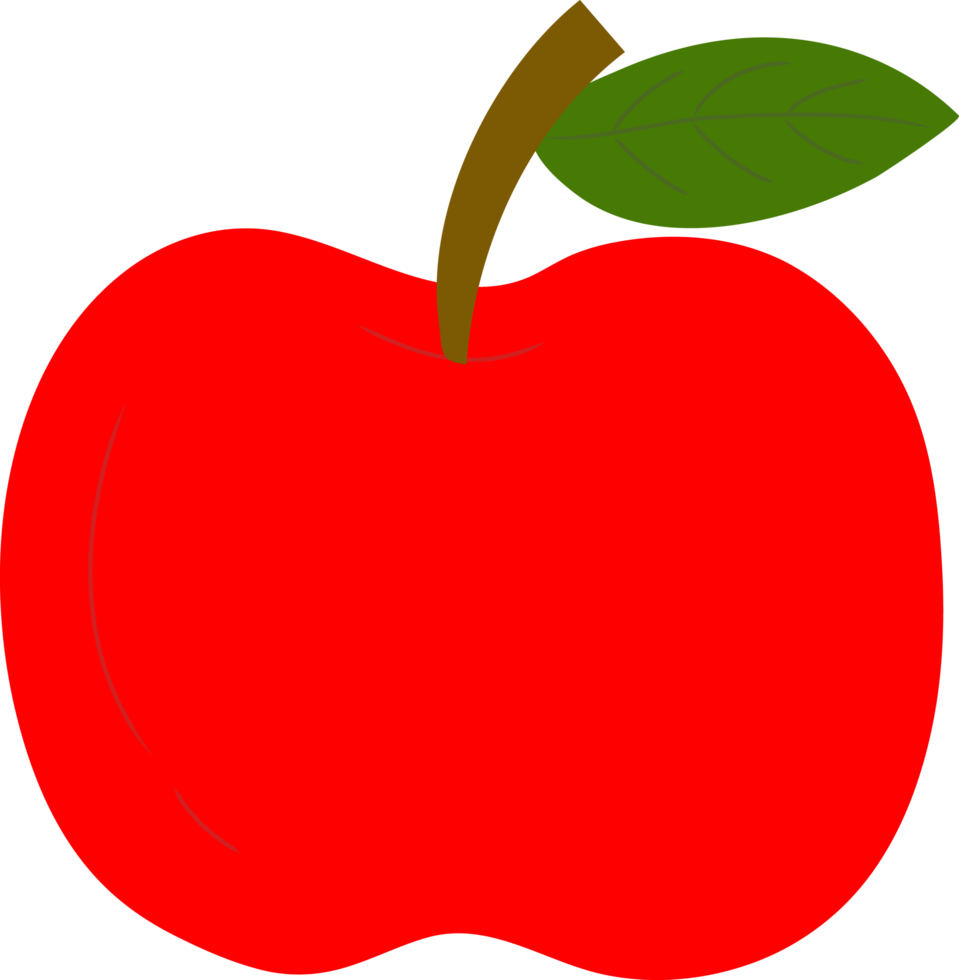 Hand drawn style fruit apple png