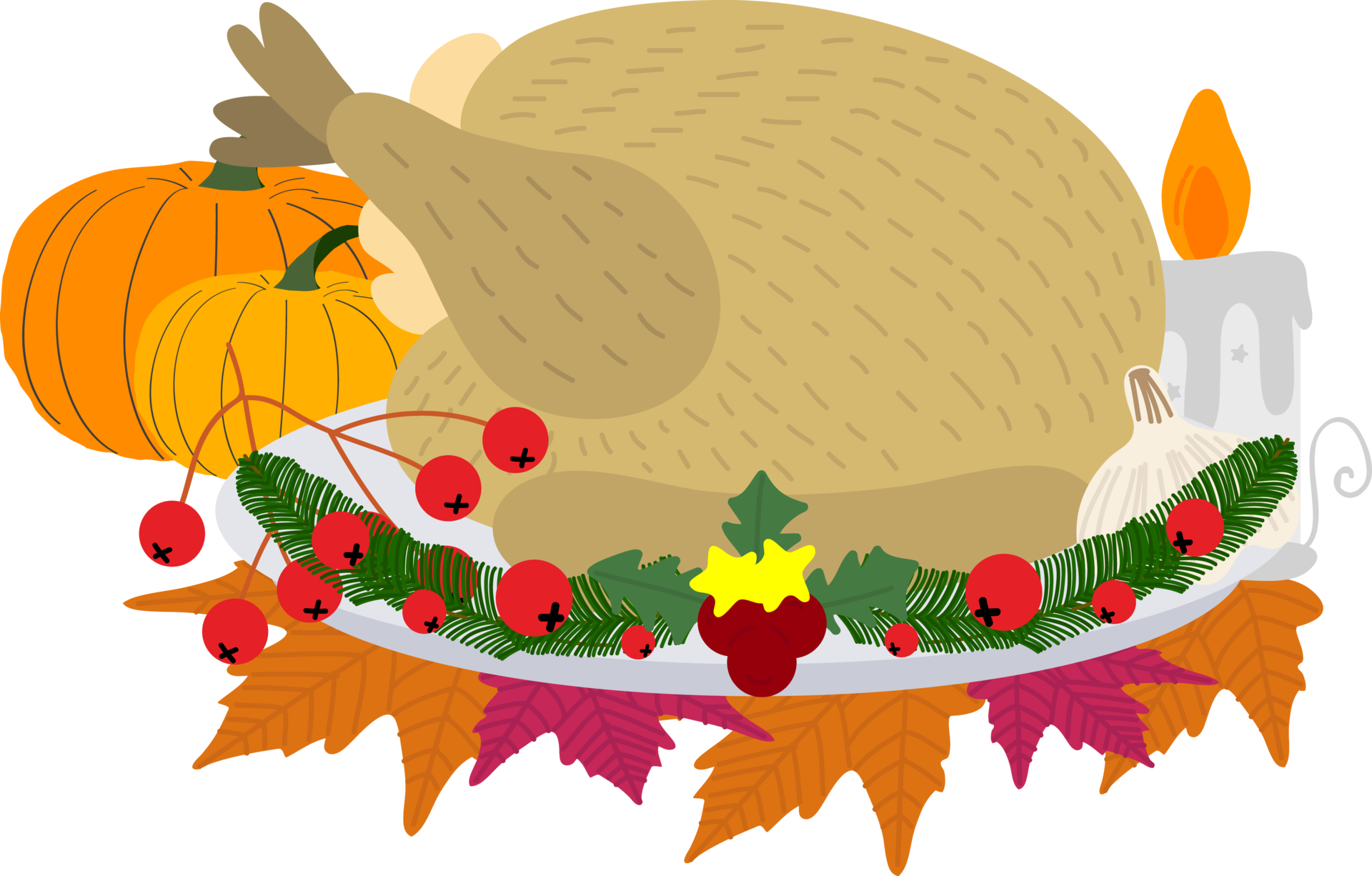 thanksgiving-turkey-pumpkin-maple-leaf-14386914-png