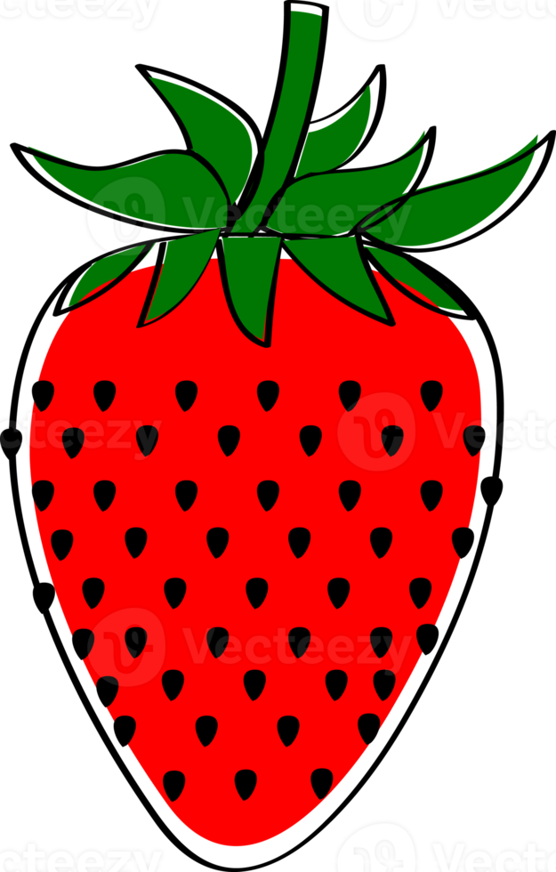 mano disegnato stile disegno fragola png