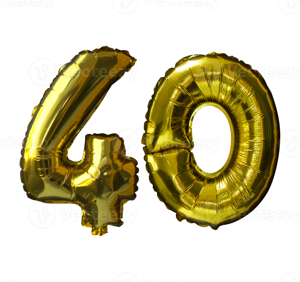 40 Golden number helium balloons png