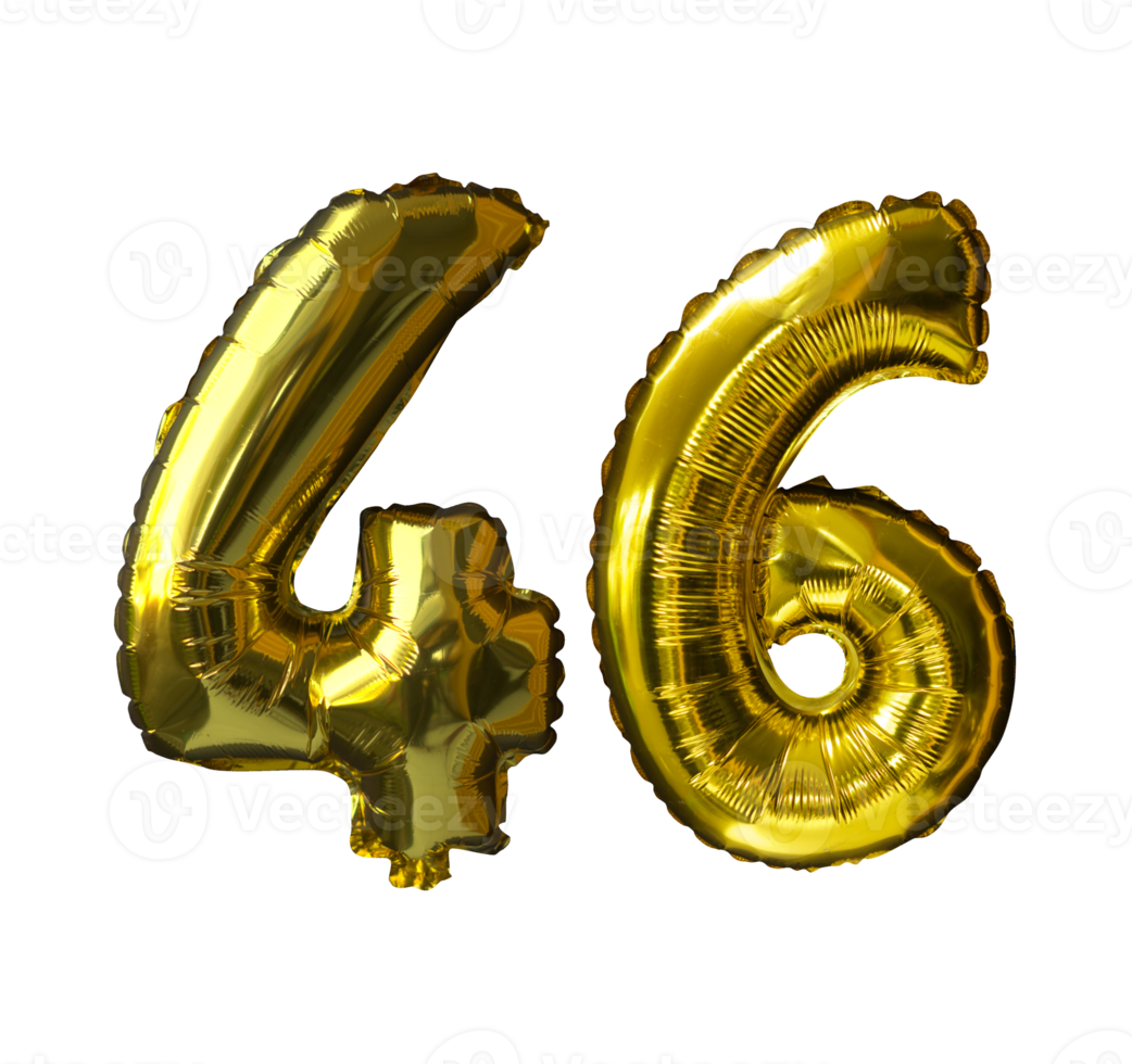 46 Golden number helium balloons png