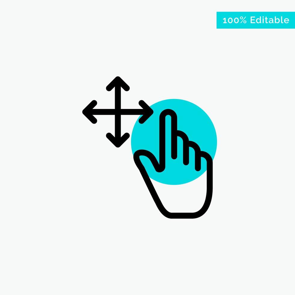 Finger Gesture Hold turquoise highlight circle point Vector icon