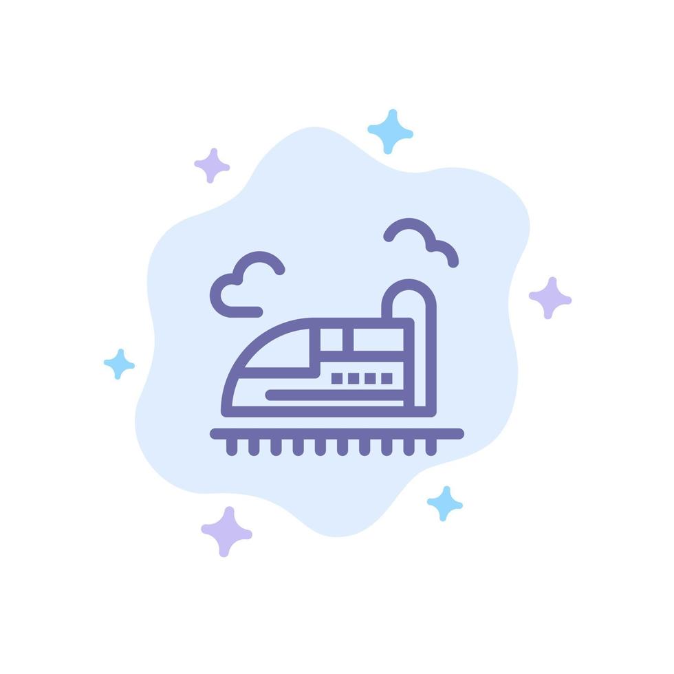 Bullet Train High Speed Blue Icon on Abstract Cloud Background vector