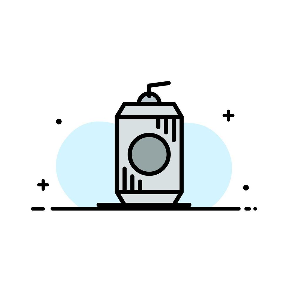 Bottle Cola Drink Usa  Business Flat Line Filled Icon Vector Banner Template