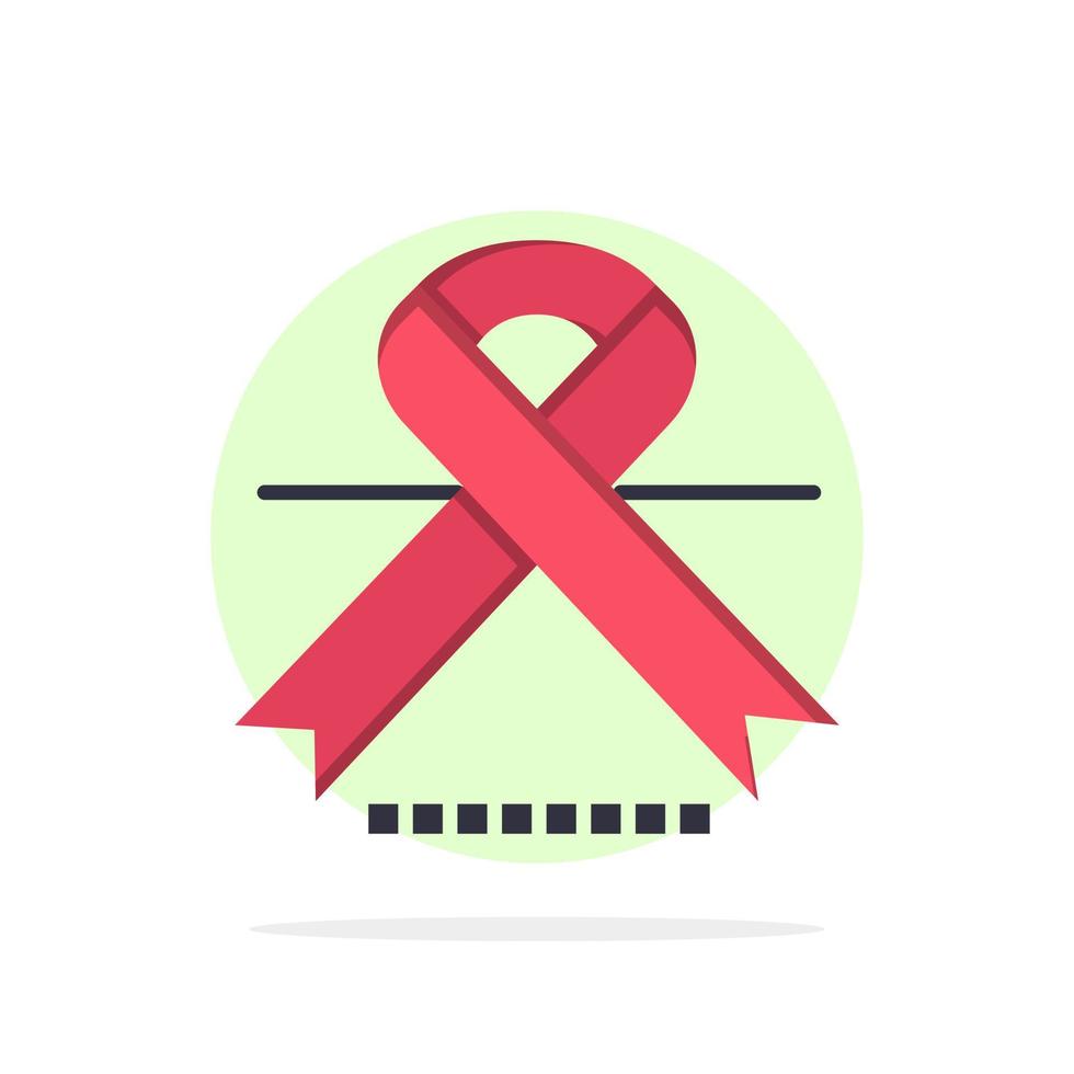 cinta de oncología de cáncer icono de color plano de fondo de círculo abstracto médico vector
