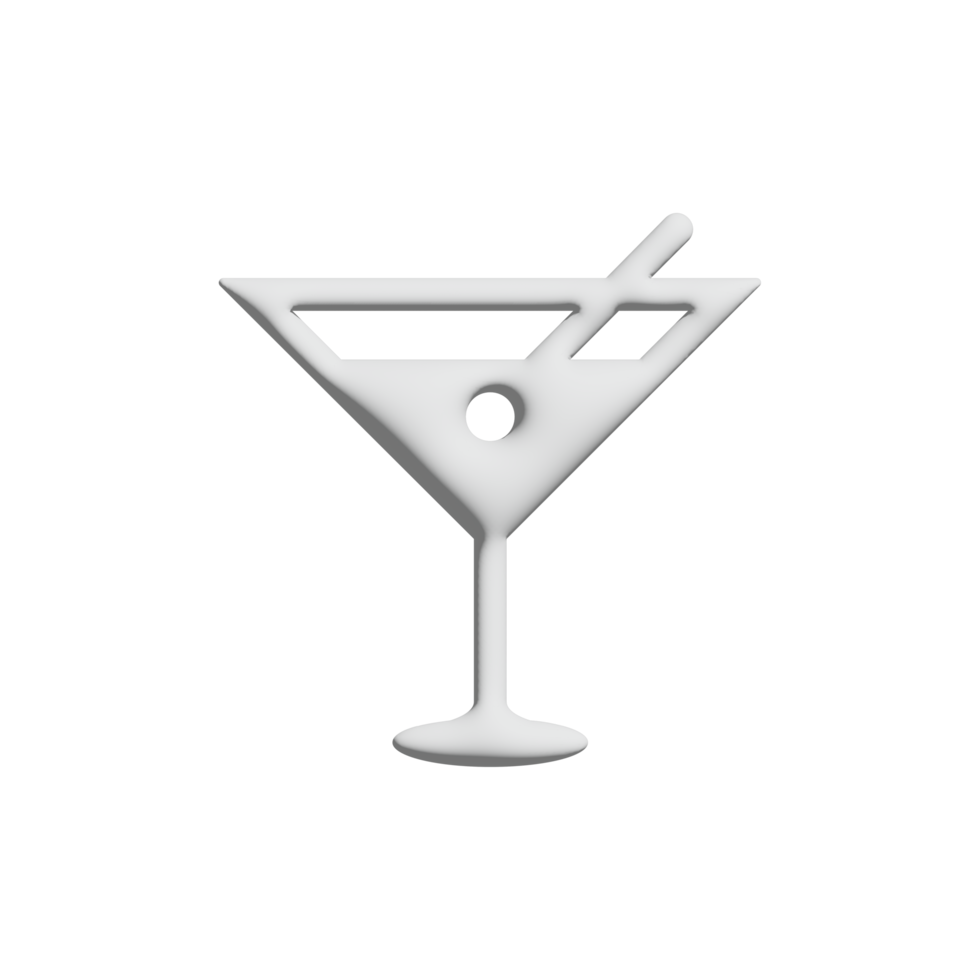 Cocktail icon 3d design for application and website presentation png