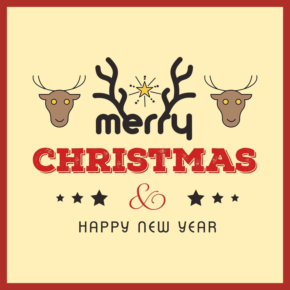 Merry Christmas card with creative design and light background vector