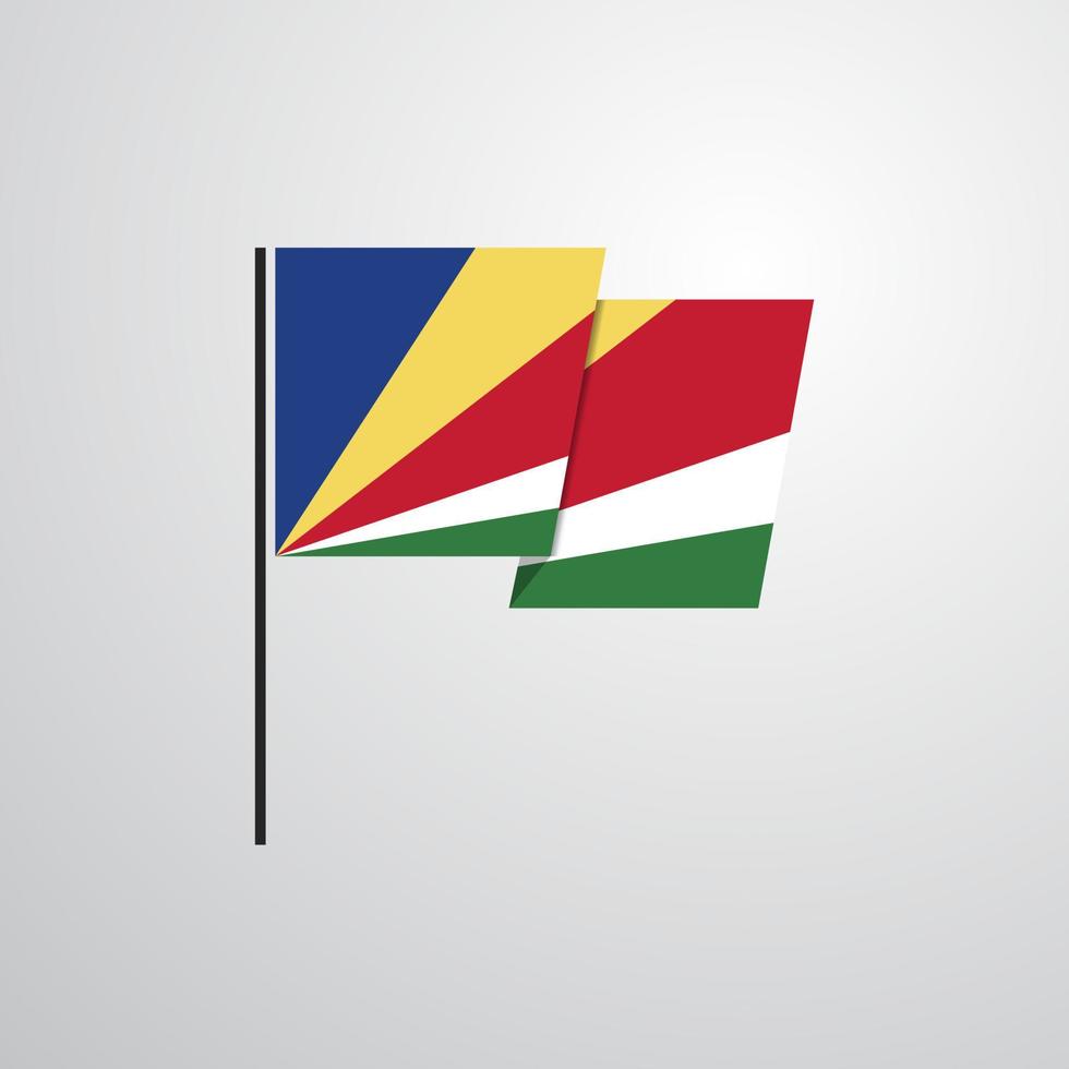 vector de diseño de bandera ondeante de seychelles