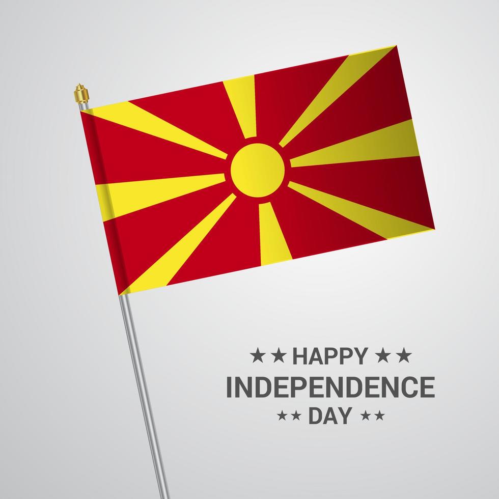 Macedonia Independence day typographic design with flag vector
