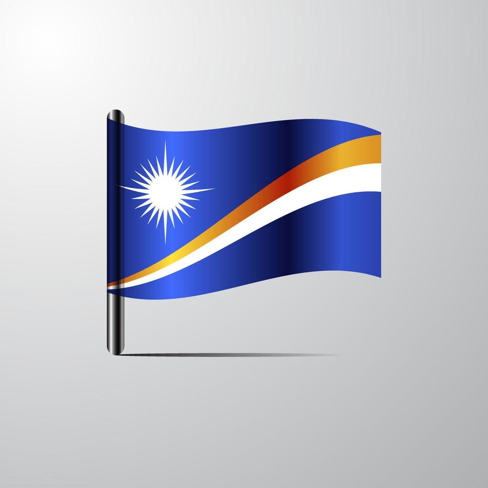 Marshall Islands waving Shiny Flag design vector
