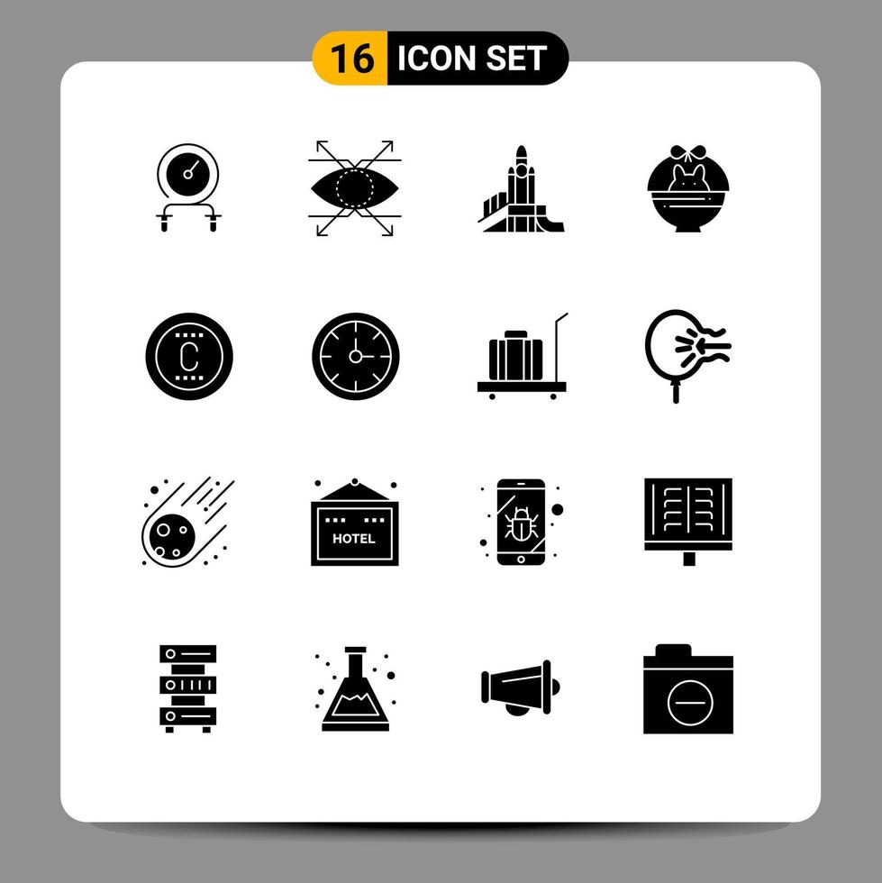 16 Solid Glyph concept for Websites Mobile and Apps nature cart vision basket playground Editable Vector Design Elements