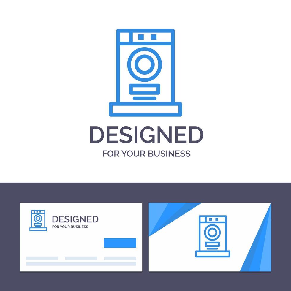 Creative Business Card and Logo template Clothes Dryer Furniture Machine Vector Illustration
