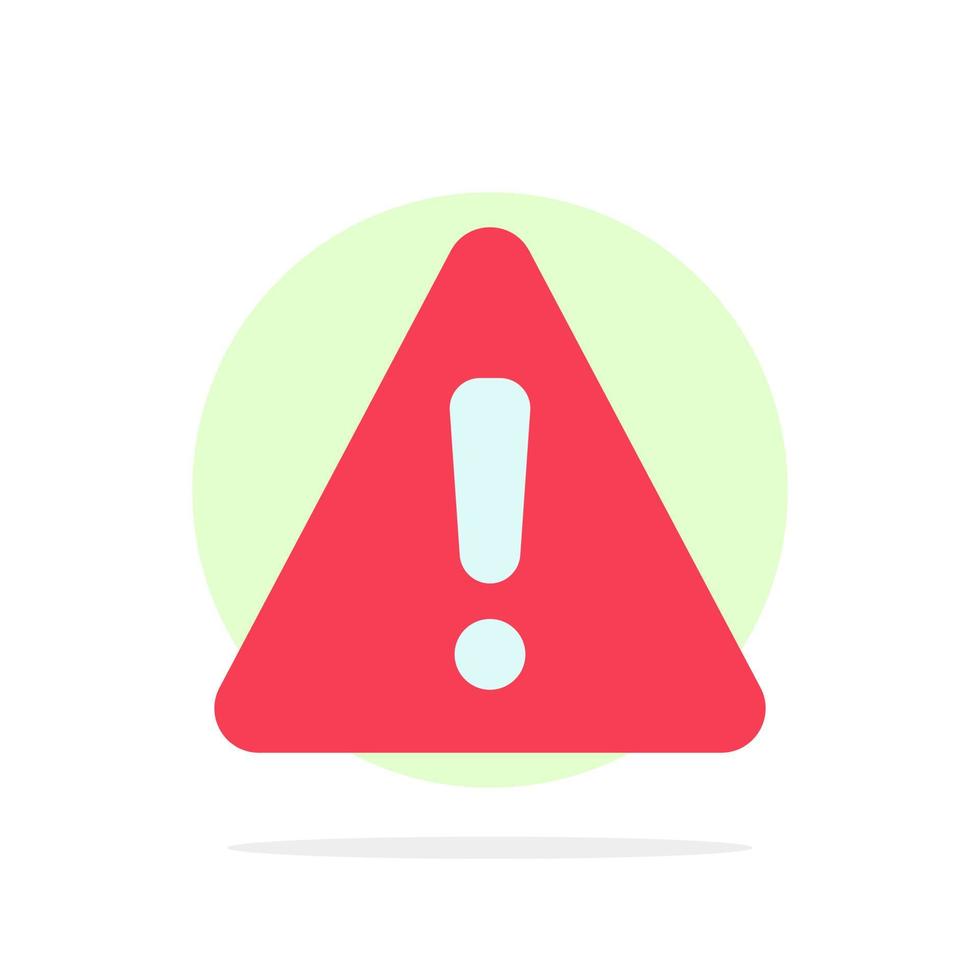 Alert Danger Warning Sign Abstract Circle Background Flat color Icon vector