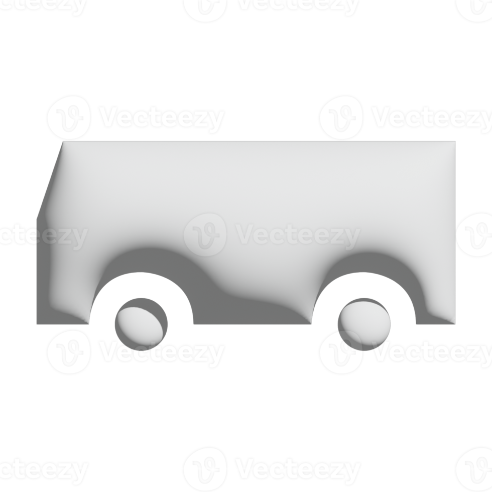 bus icon 3d design for application and website presentation png