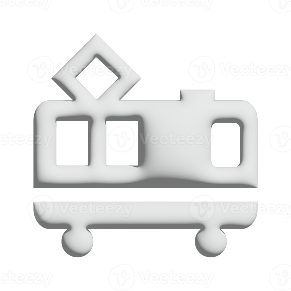 train icon 3d design for application and website presentation png