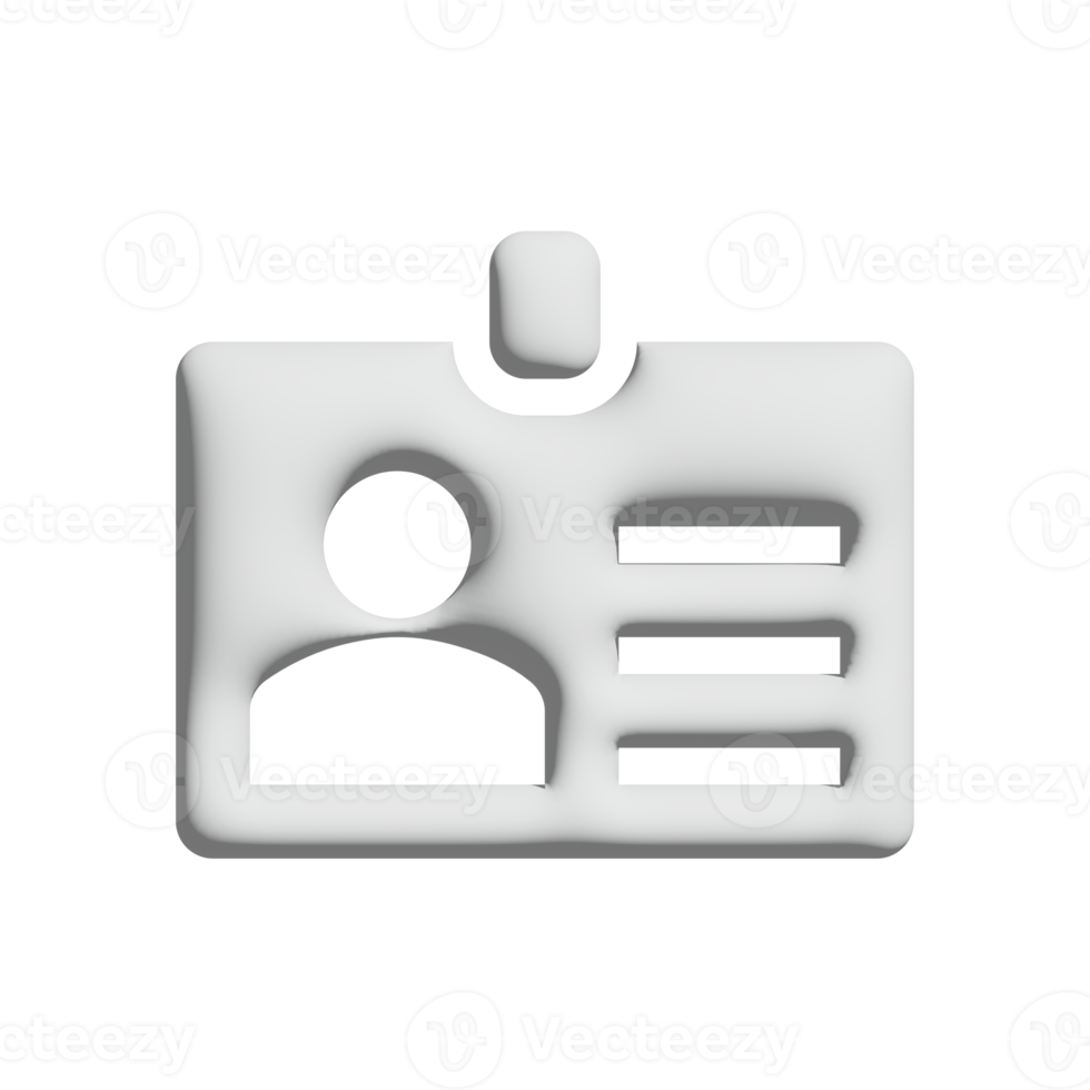 Employee card icon 3d design for application and website presentation png