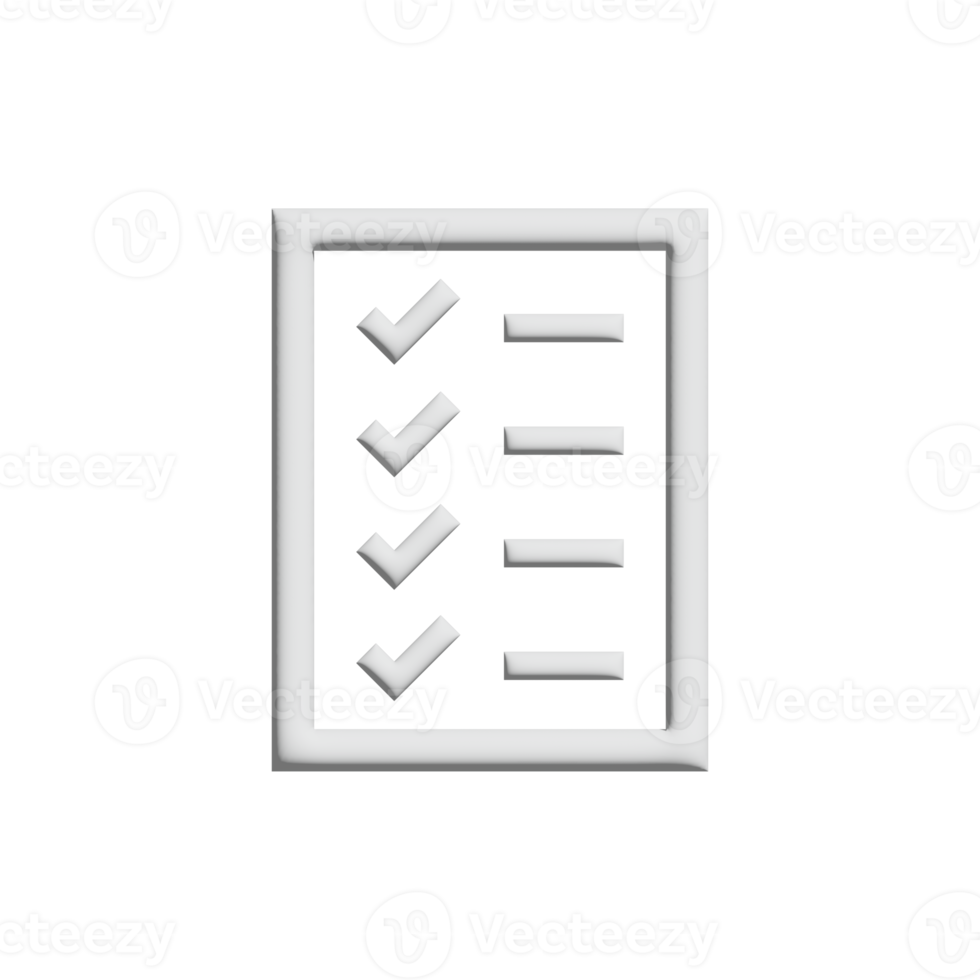 Check List icon 3d design for application and website presentation png