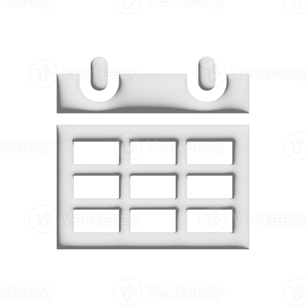 icône de calendrier conception 3d pour la présentation de l'application et du site Web png