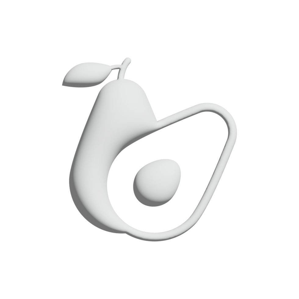 Avocado icon 3d design for application and website presentation png