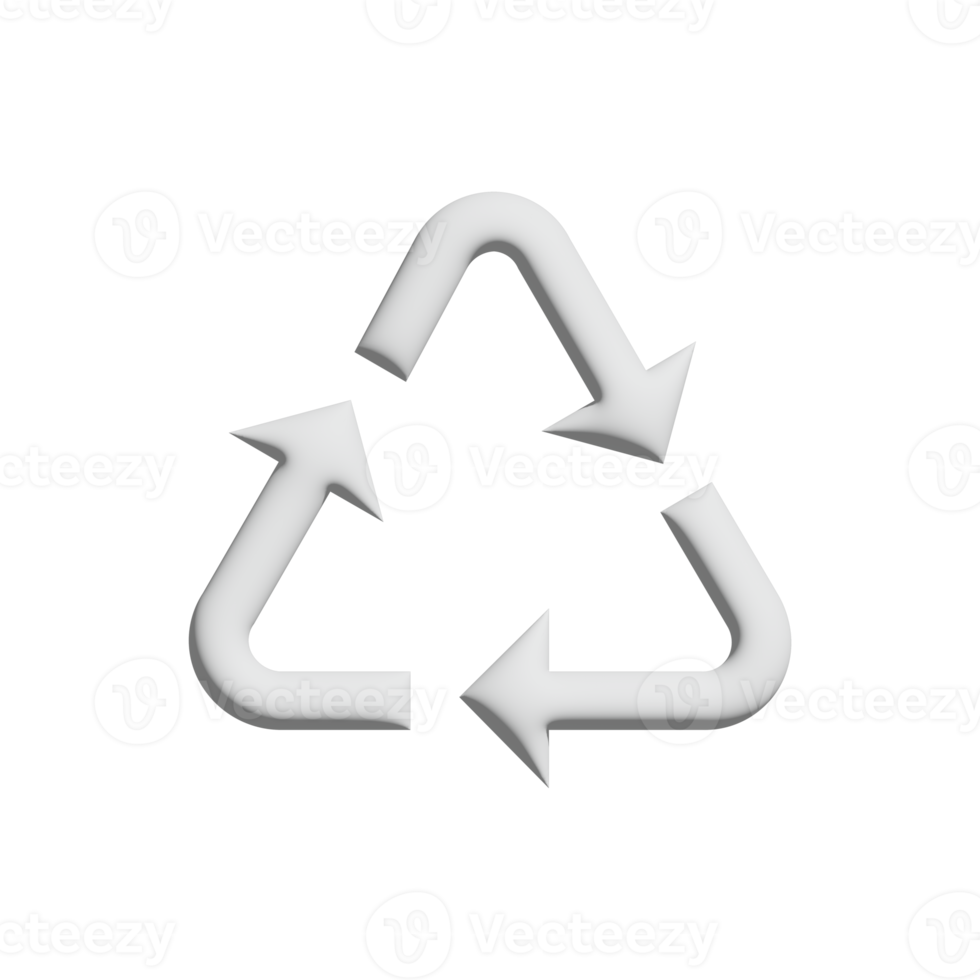 Recycling-Symbol 3D-Design für Anwendungs- und Website-Präsentation png