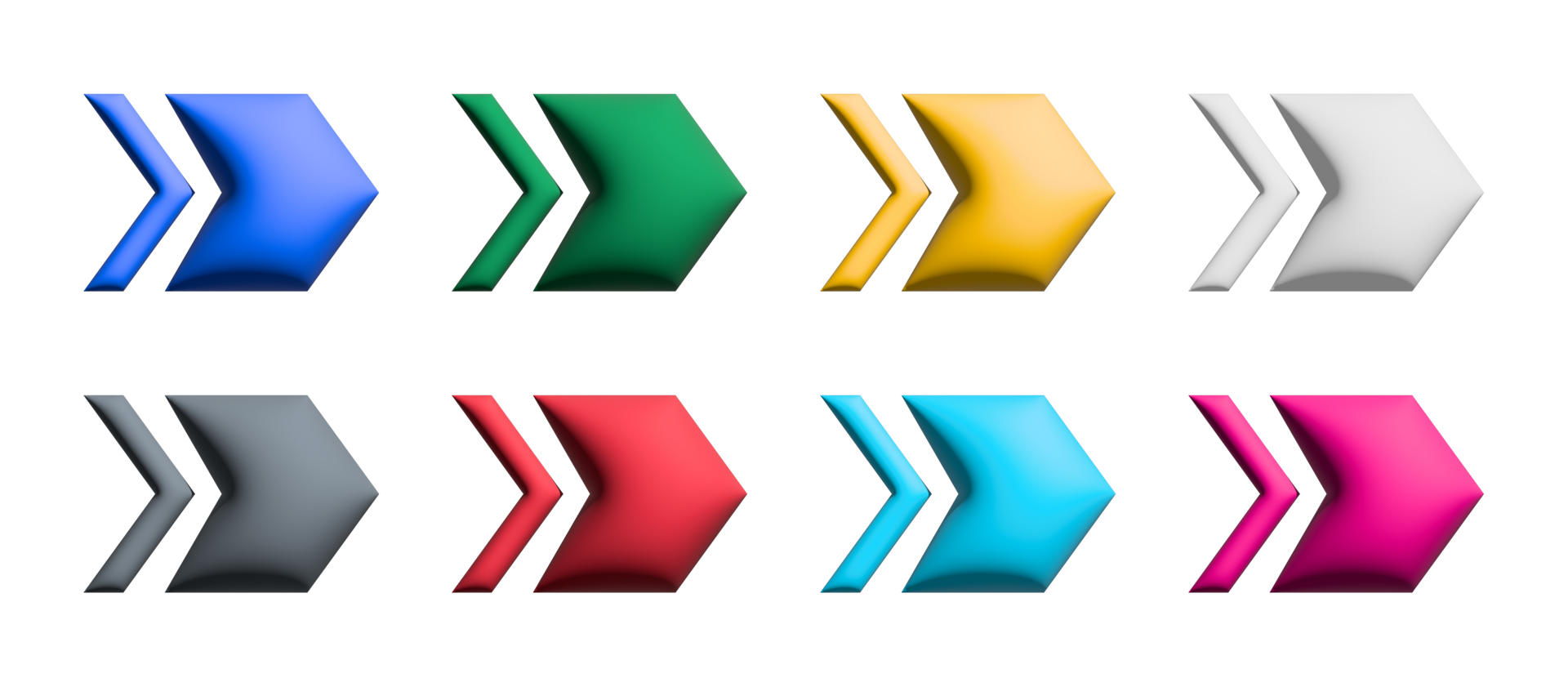 Arrows big colorful set icons. Arrow icon. Arrow. Cursor. Modern simple arrows. png