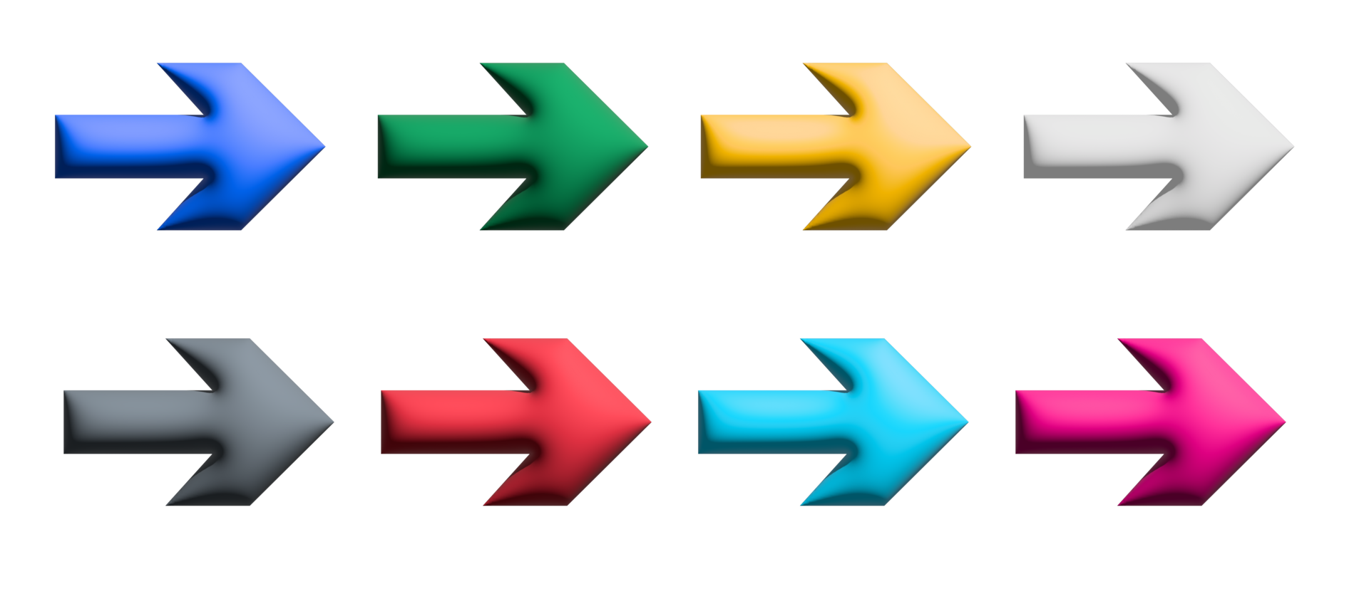 Arrows big colorful set icons. Arrow icon. Arrow. Cursor. Modern simple arrows. png