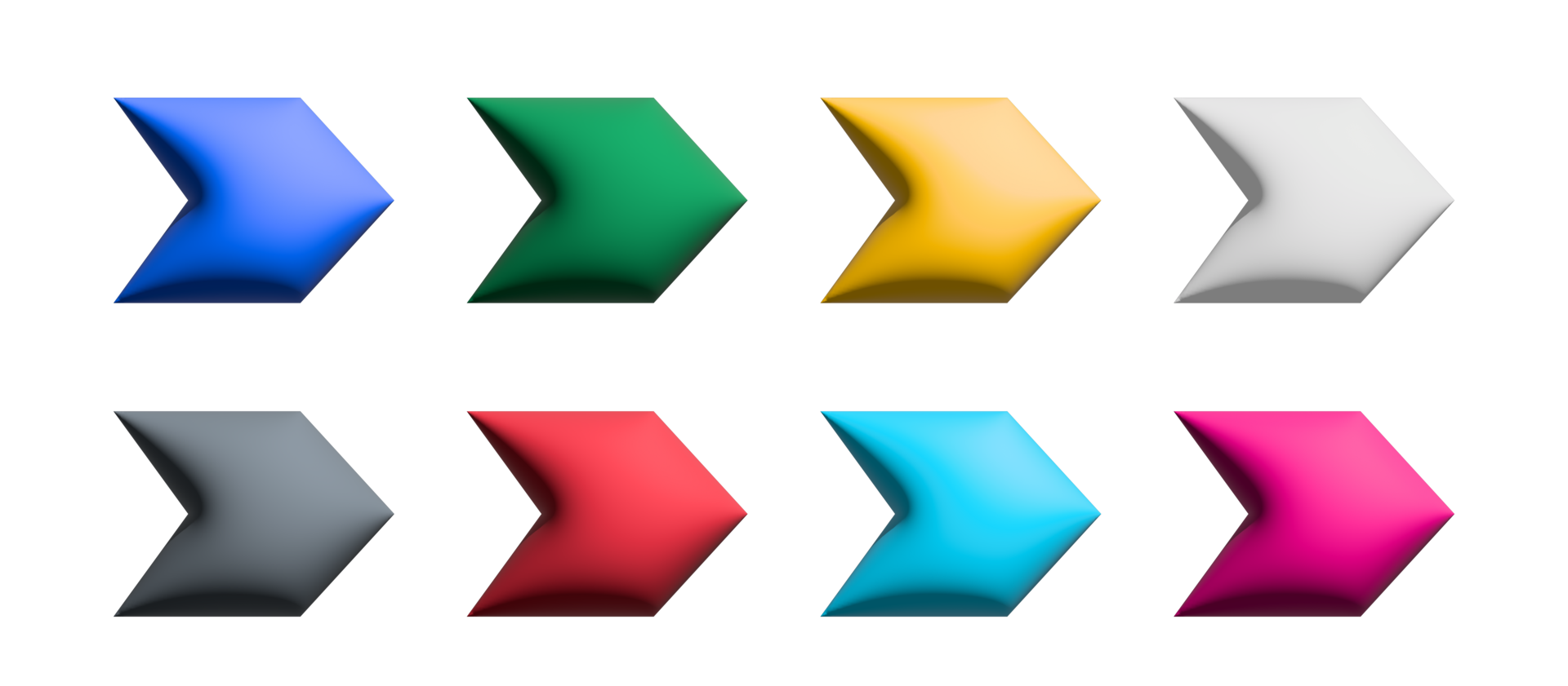 Arrows big colorful set icons. Arrow icon. Arrow. Cursor. Modern simple arrows. png
