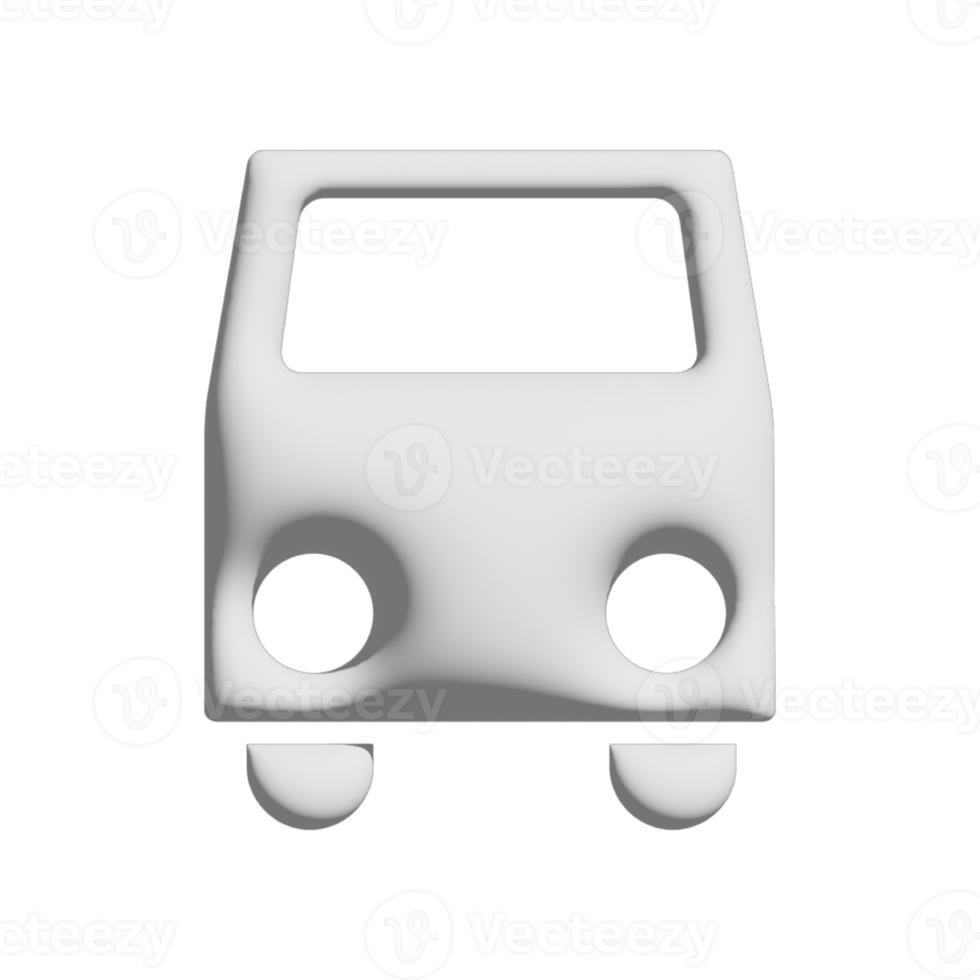 bus icon 3d design for application and website presentation png