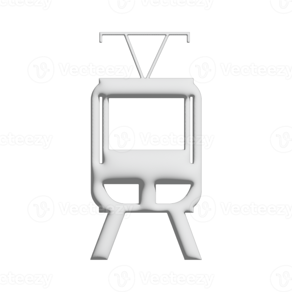 spårvagn ikon 3d design för Ansökan och hemsida presentation png
