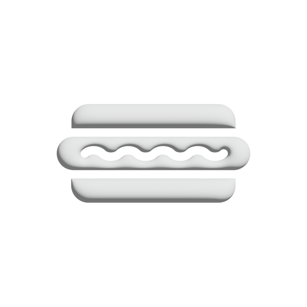 Hot dog bun icon 3d design for application and website presentation png