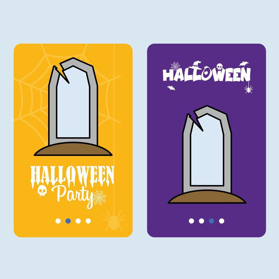 Happy Halloween invitation design with grave vector