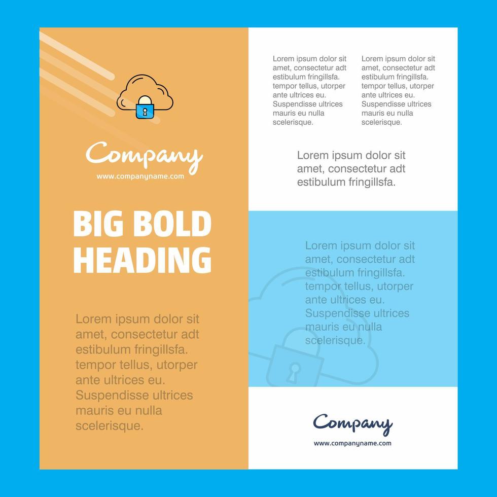 Cloud protected Business Company Poster Template with place for text and images vector background