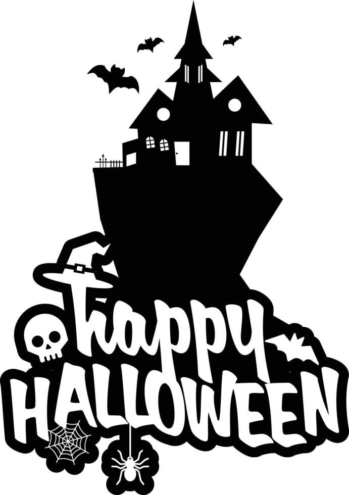 Halloween design with typography and white background vector