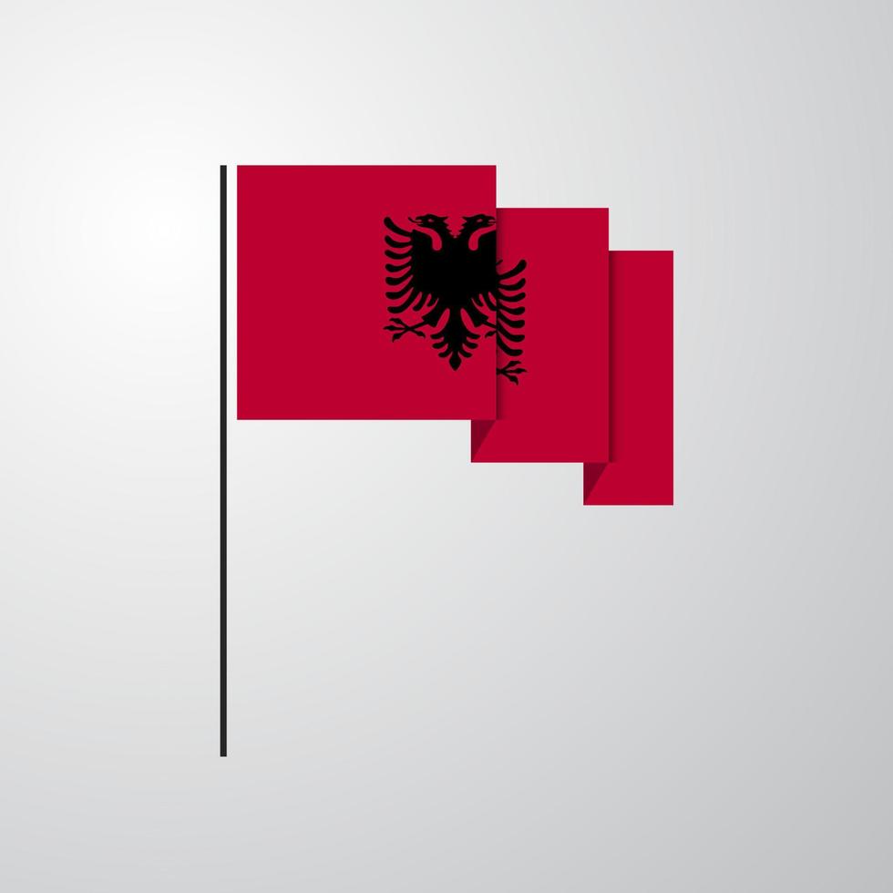 Albania waving Flag creative background vector
