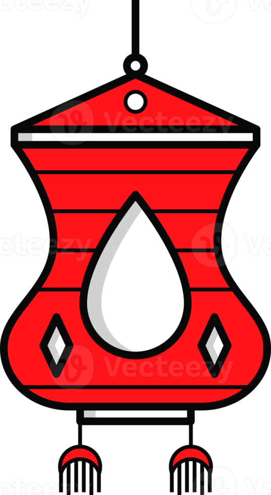 rood Chinese lantaarns. vlak element voor Aziatisch decoratie zo net zo nieuw jaar, festival en vakantie. illsutration geïsoleerd Aan transparant achtergrond. png