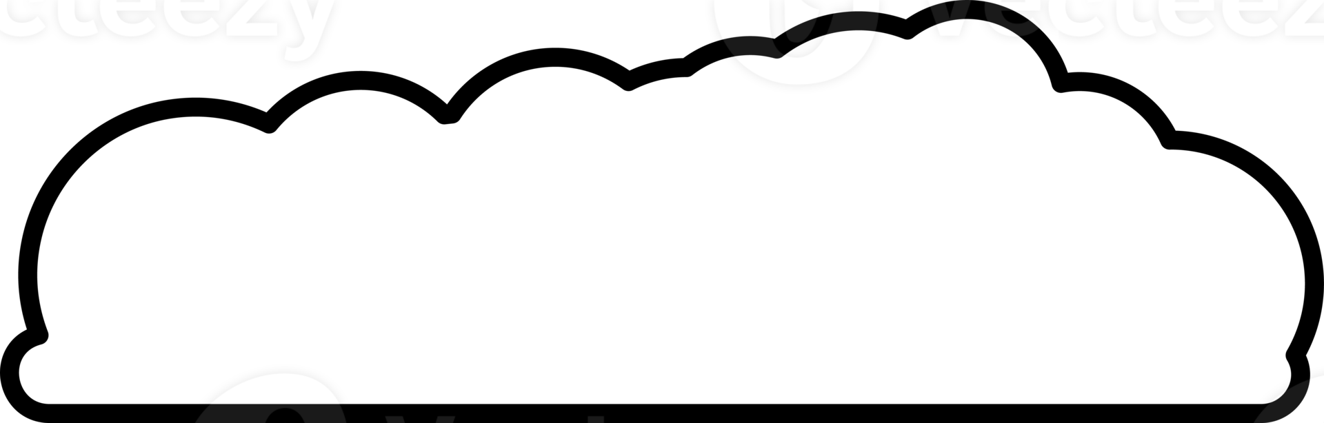 Cloud element in PNG type. Flat illustration style. Minimal object.