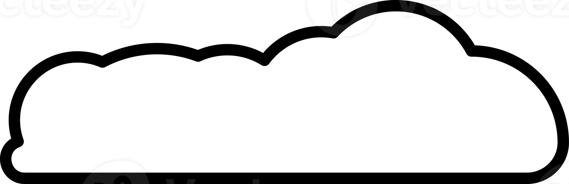 Cloud element in PNG type. Flat illustration style. Minimal object.