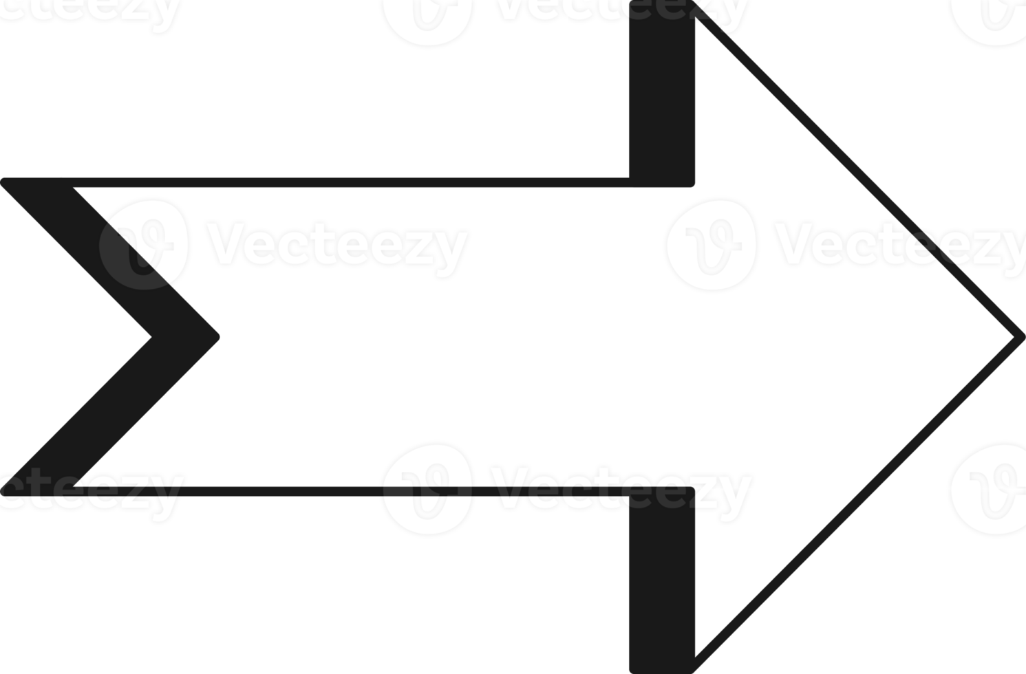 Arrow symbol. Turn right. Transparent flat design element. png