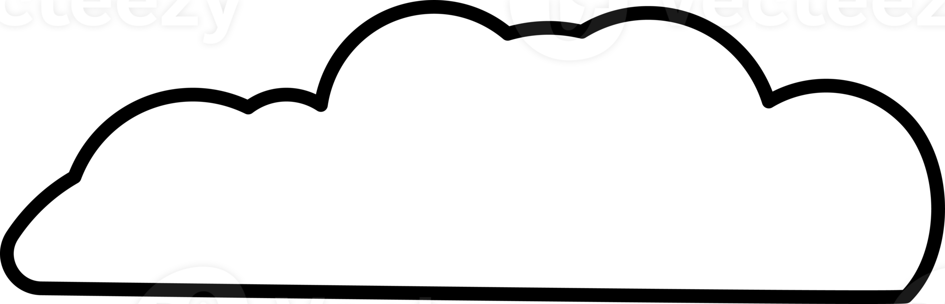 Cloud element in PNG type. Flat illustration style. Minimal object.