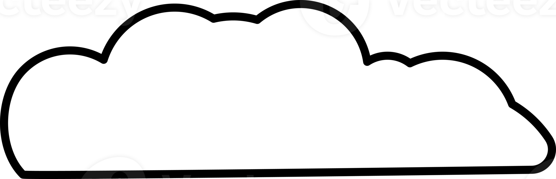 Cloud element in PNG type. Flat illustration style. Minimal object.