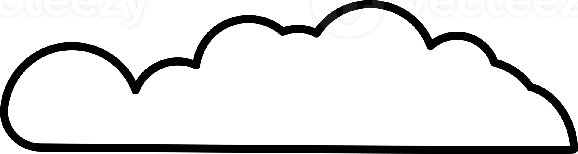 Cloud element in PNG type. Flat illustration style. Minimal object.