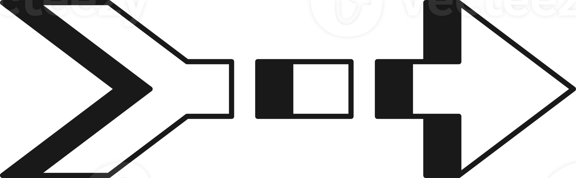 Arrow symbol. Turn right. Transparent flat design element. png